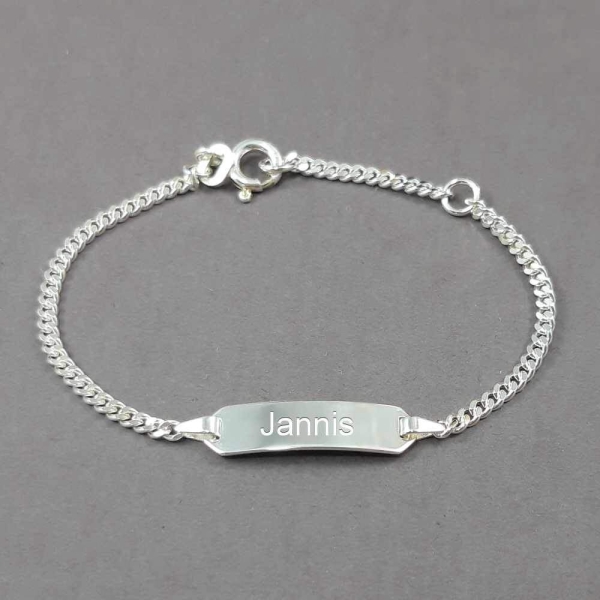 Taufkette Silber Panzer mit Gravur